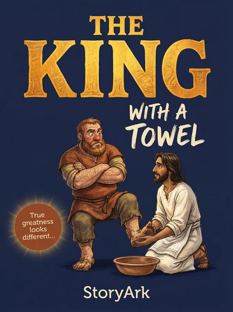 The King with a Towel, an illustrated Bible story for kids about humility