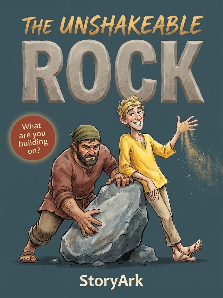 The Unshakeable Rock, an illustrated Bible story for kids about trust